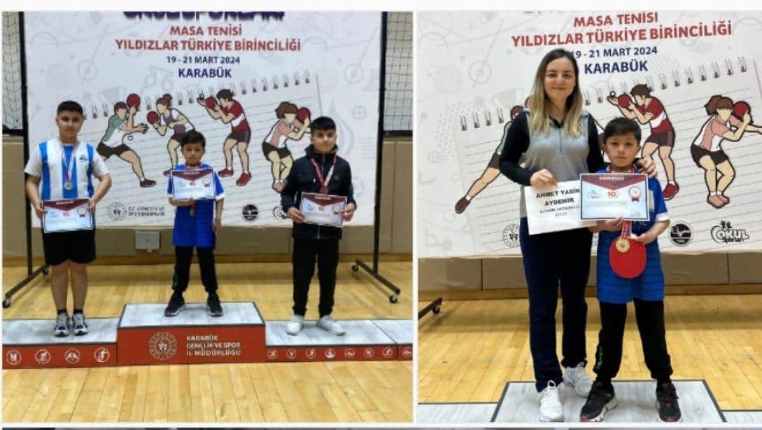 Öğrencimiz Masa Tenisi Türkiye Şampiyonası'nda yenilgisiz Türkiye 1.si  olmuştur.